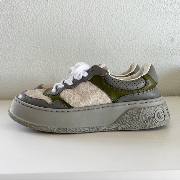 Gucci Dali GG Monogram Platform Sneakers Gray Canvas Low Top EU 37 - Picture 1 of 13
